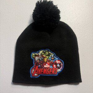 Marvel Avengers Pom Beanie Black Knit Winter Hat Boys/Girls/Adults Cozy Warm